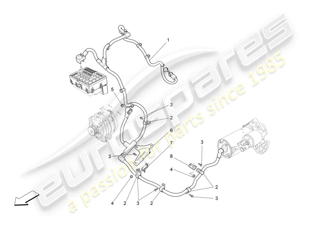 maserati levante (2017) cablaggio principale diagramma delle parti