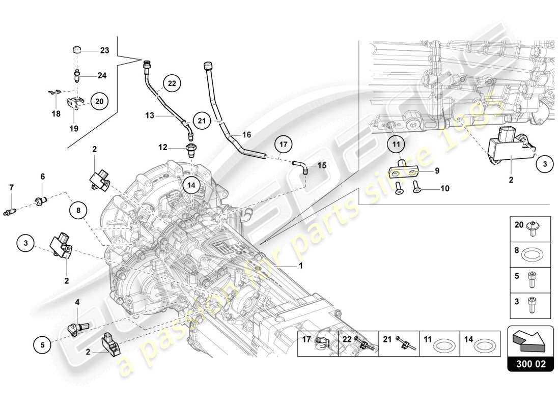 lamborghini lp720-4 coupe 50 (2014) diagramma delle parti dei sensori
