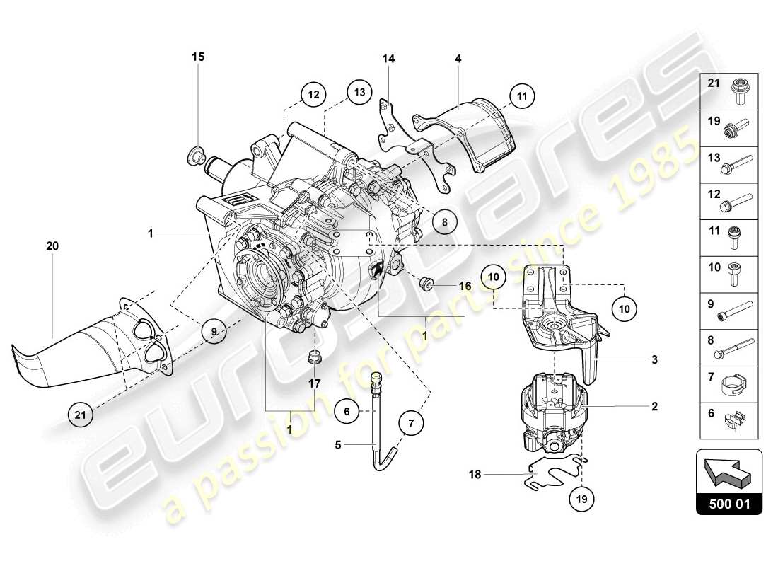 lamborghini 2014 (lp720-4 coupe 50) diagramma della parte differenziale