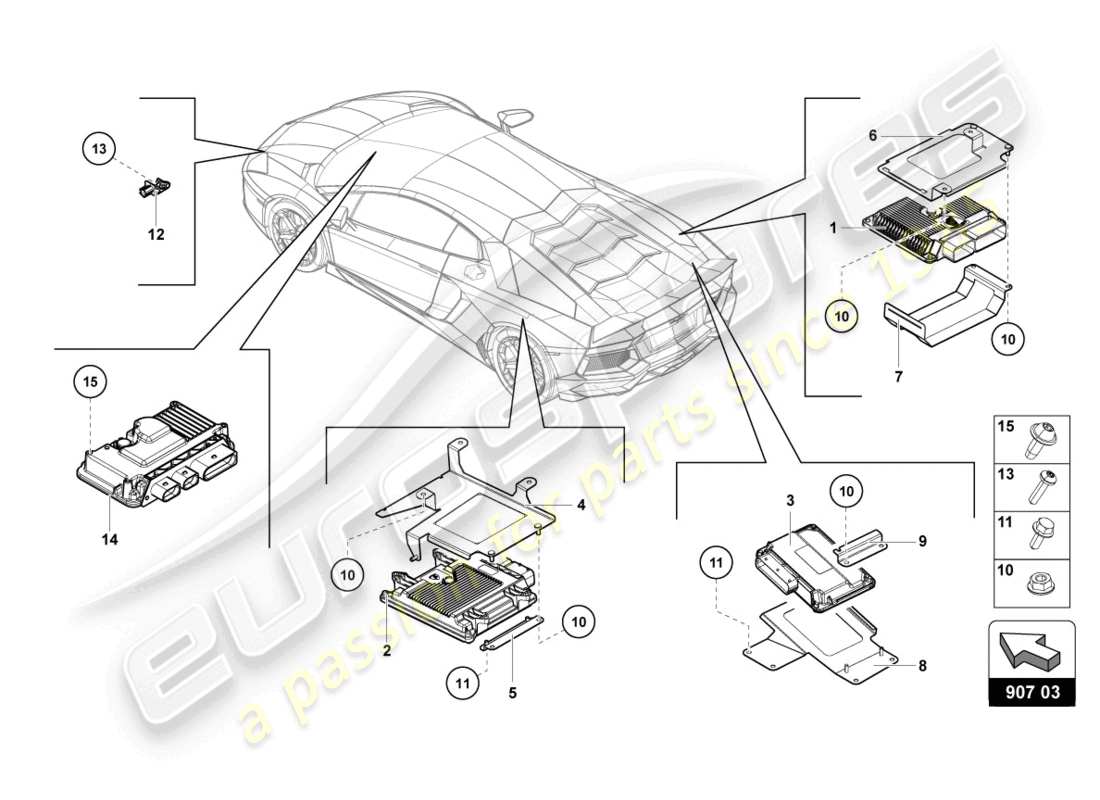 lamborghini lp700-4 coupe (2017) elettriche diagramma delle parti