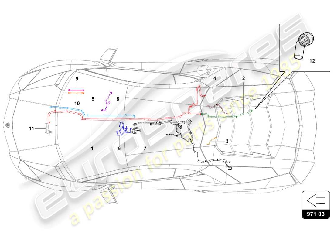 diagramma della parte contenente il codice parte 470971250