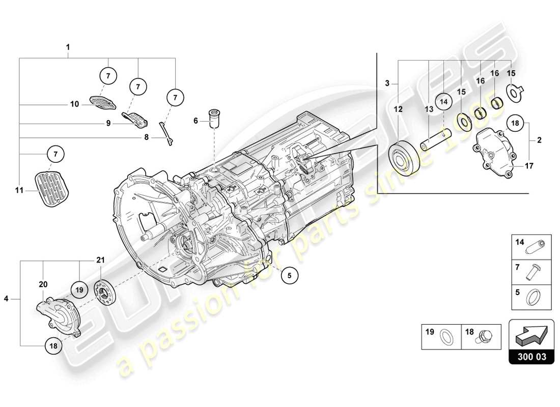 lamborghini lp720-4 coupe 50 (2014) componenti esterni per cambio schema delle parti