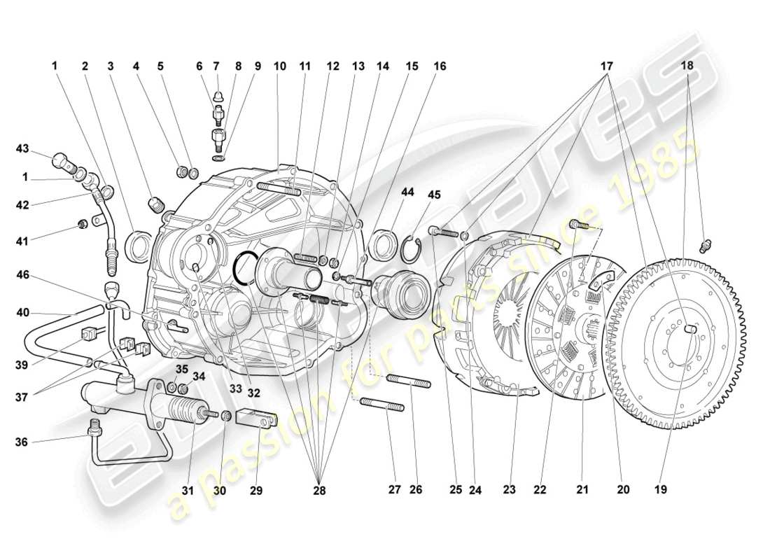lamborghini murcielago coupe (2003) diagramma delle parti di accoppiamento rhd