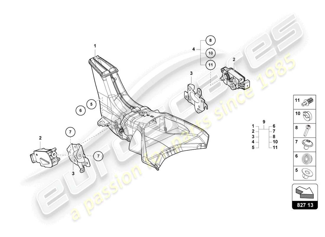 lamborghini 2019 (lp770-4 svj coupe) parti di attacco aerodinamiche posteriore schema delle parti