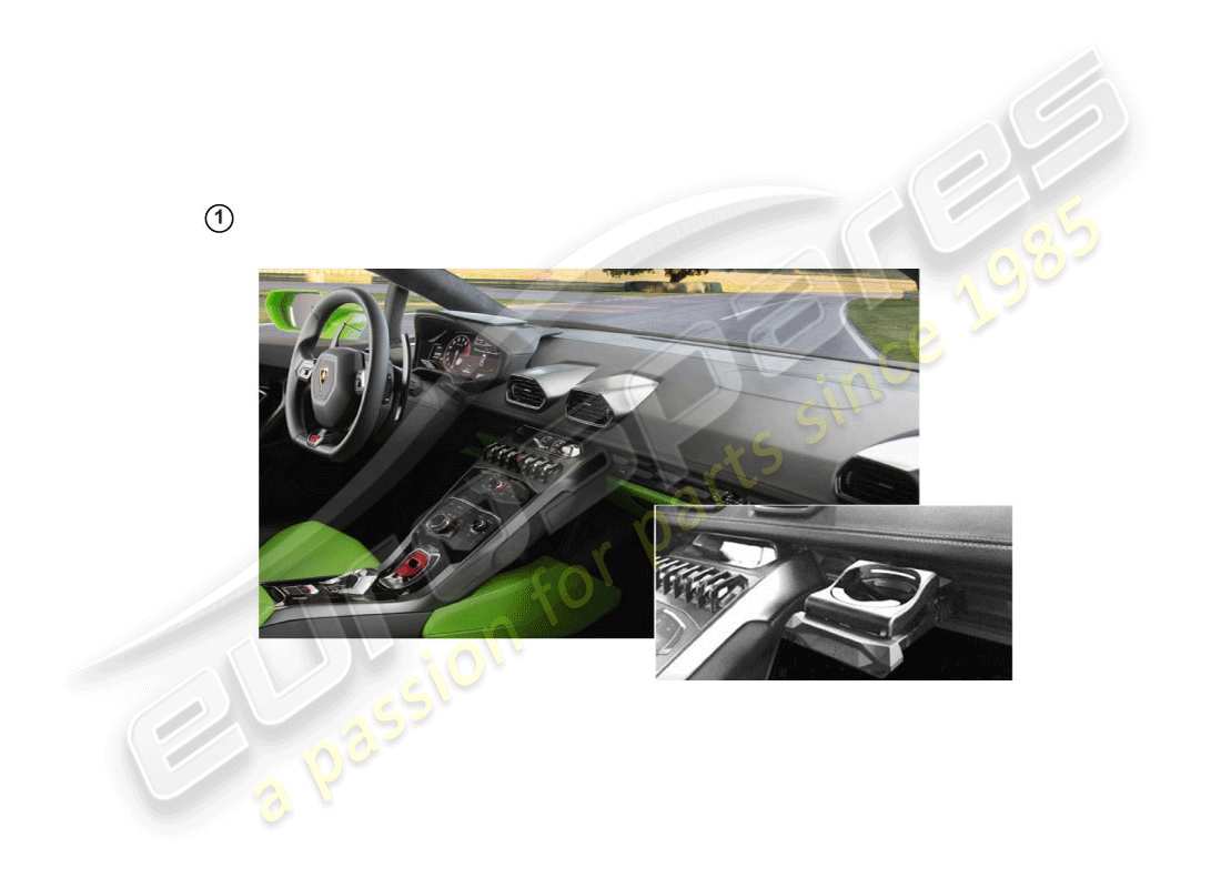 lamborghini accessories (lp610-4 coupe) set di riparazione per portabevande schema delle parti