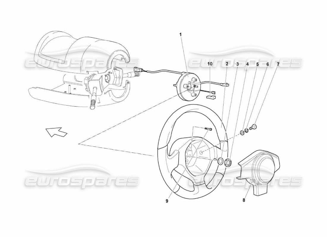 lamborghini murcielago lp670 diagramma della parte dello sterzo