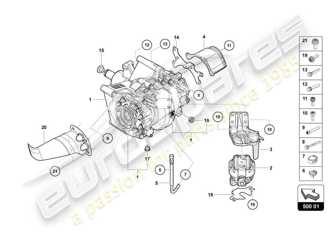 lamborghini 2017 (lp750-4 sv roadster) schema delle parti differenziale posteriore