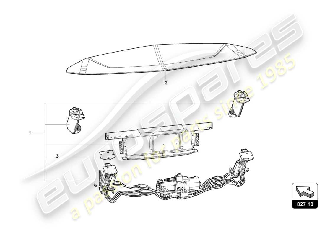 lamborghini centenario roadster (2017) schema delle parti spoiler posteriore