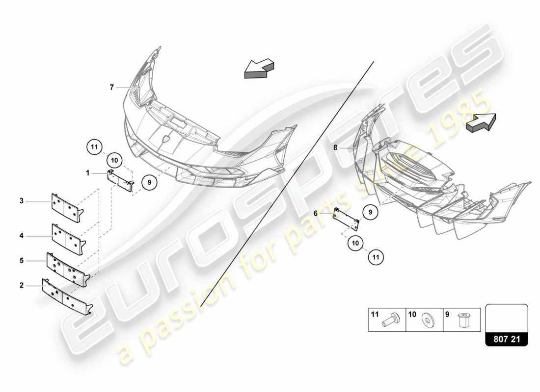 lamborghini centenario roadster (2017) portatarga schema delle parti