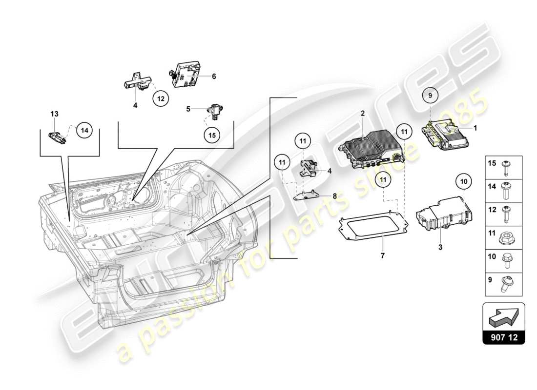 lamborghini centenario roadster (2017) schema delle parti elettriche