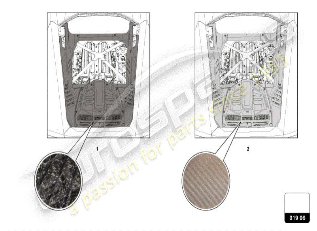 lamborghini huracan lp580-2 spyder (accessories) schema delle parti copertura motore
