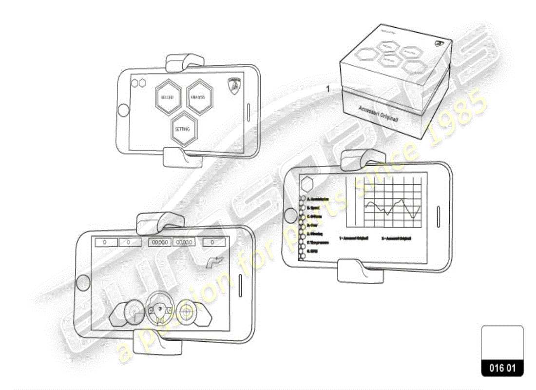 lamborghini huracan lp600-4 zhong coupe (accessories) parti elettriche per il sistema di registrazione video e telemetria diagramma delle parti 'track & play'