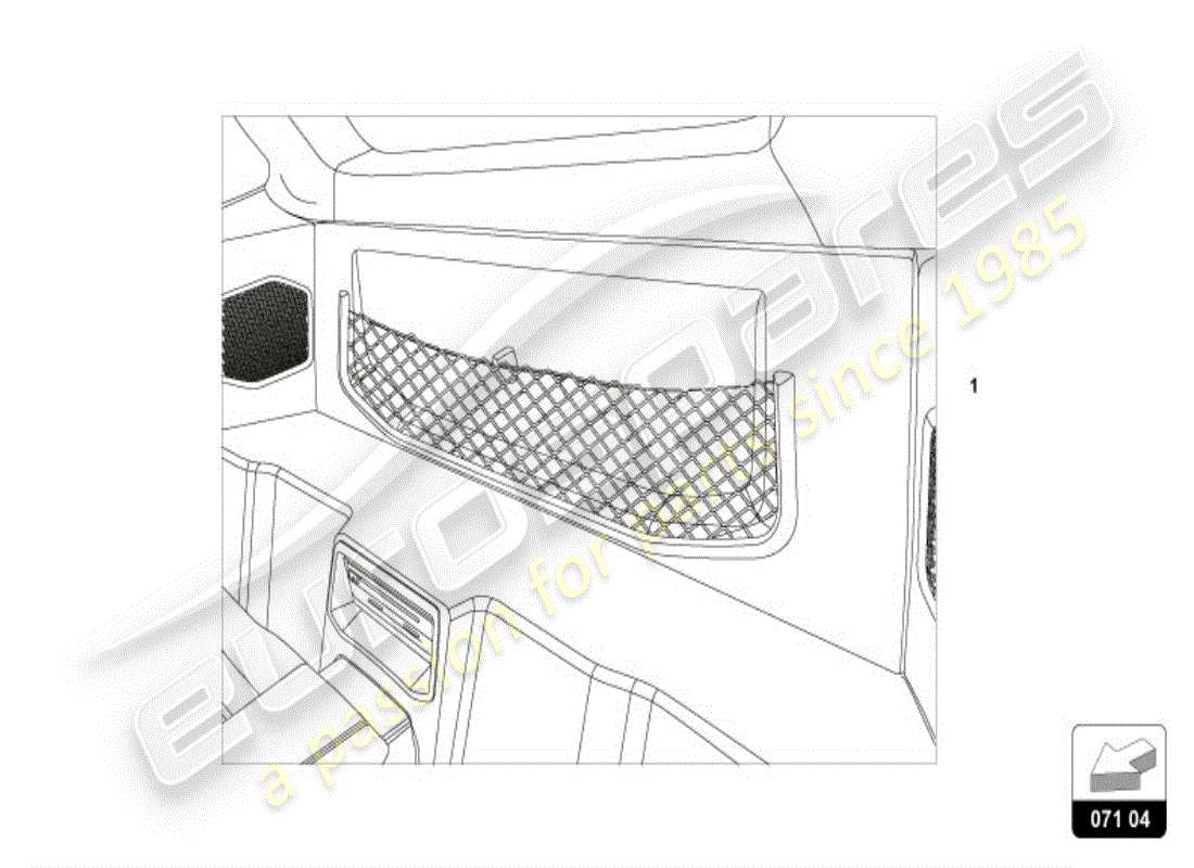 lamborghini accessories (performante spyder) tasca in rete diagramma delle parti