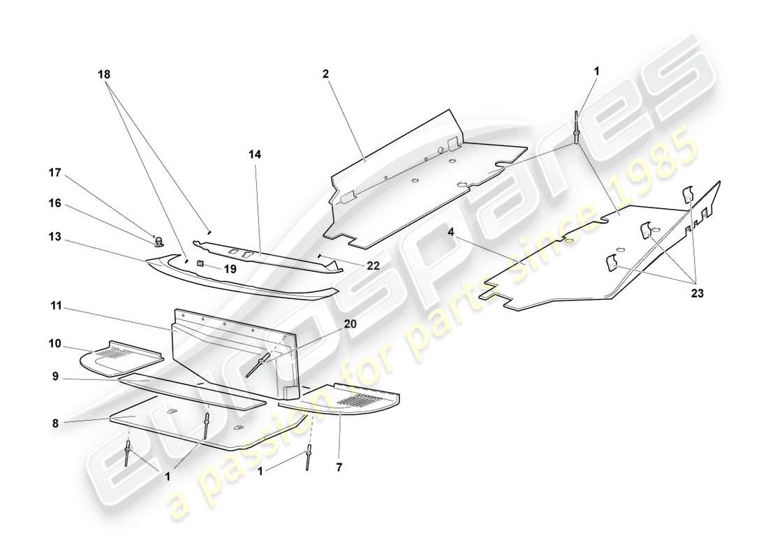 un diagramma delle parti dal catalogo delle parti lamborghini murcielago roadster (2006)