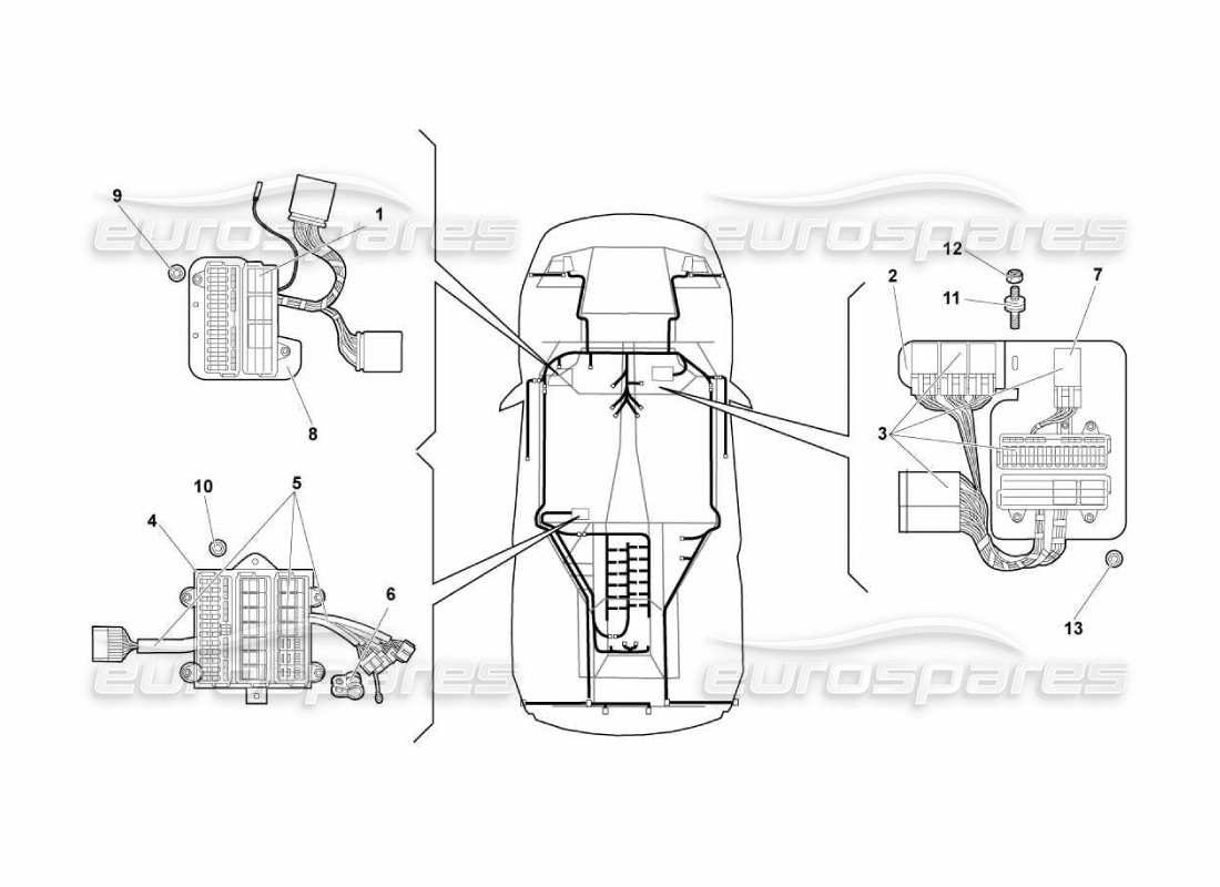 lamborghini murcielago lp670 schema delle parti dell'impianto elettrico
