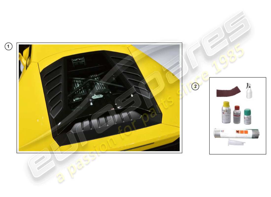 lamborghini huracan lp600-4 zhong coupe (accessories) 1 imposta parti di attacco per il cofano diagramma delle parti