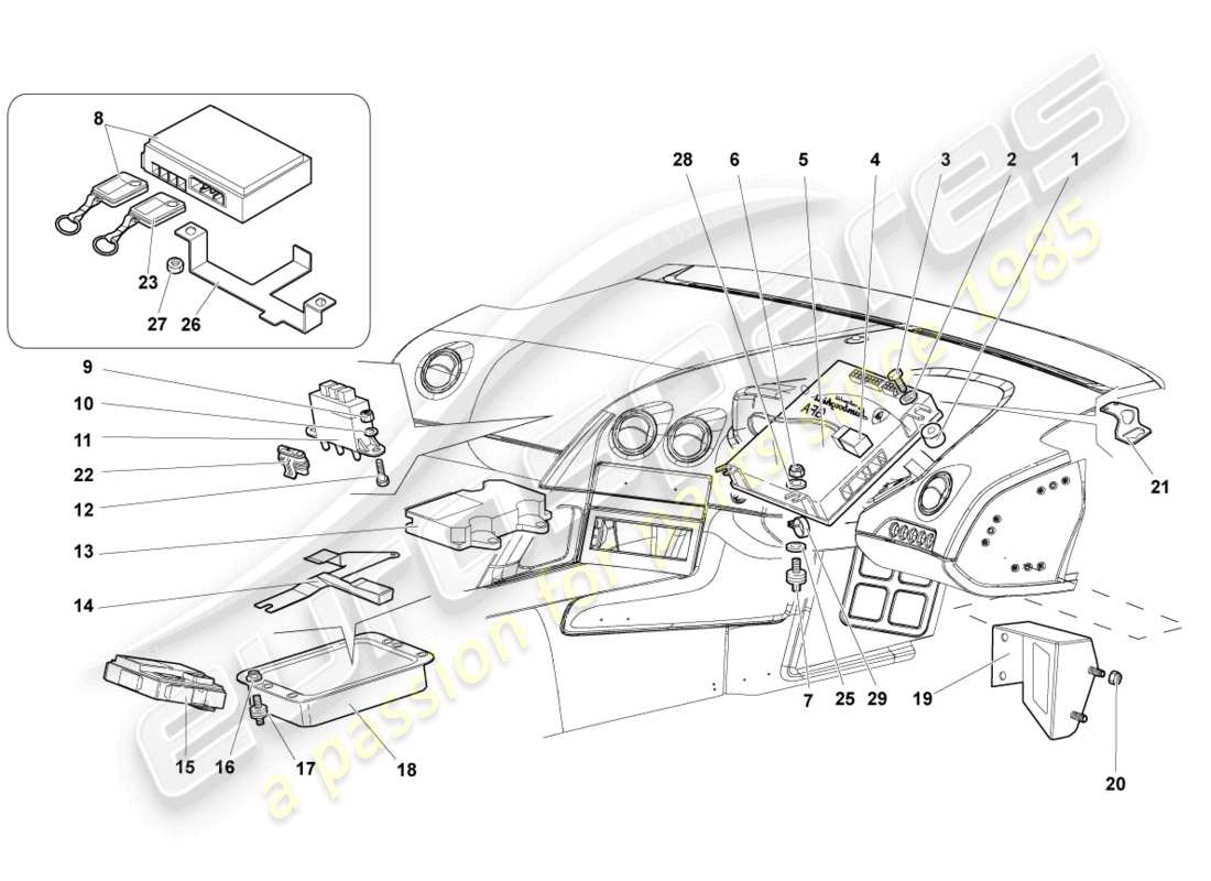 lamborghini murcielago coupe (2005) moduli di controllo per impianti elettrici schema parte
