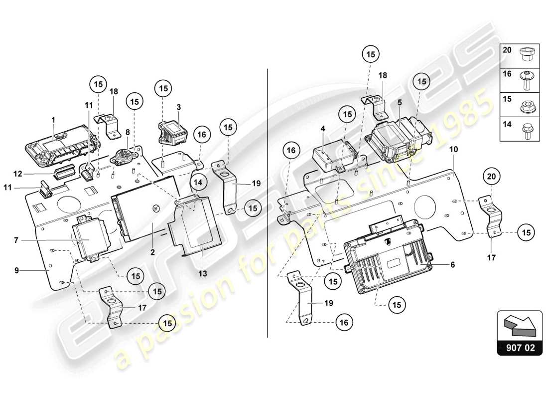 lamborghini lp720-4 coupe 50 (2014) schema delle parti elettriche