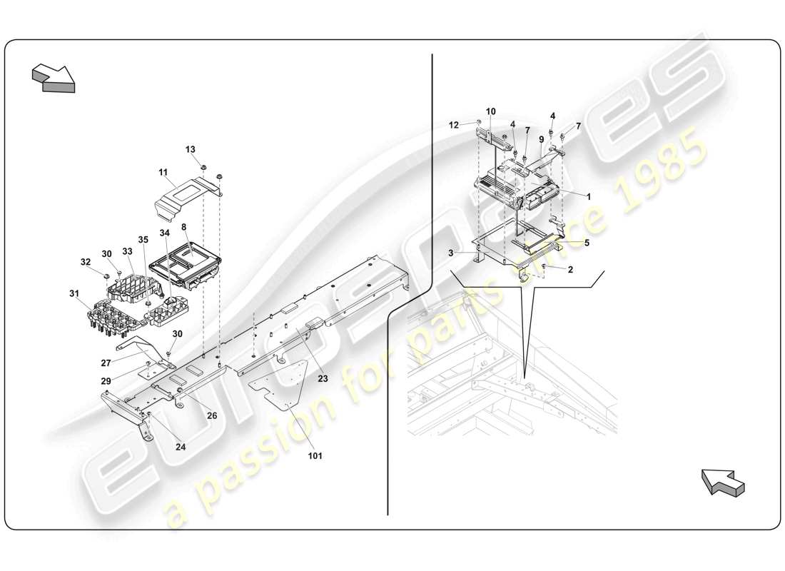 lamborghini super trofeo (2009-2014) sistema di controllo diagramma delle parti