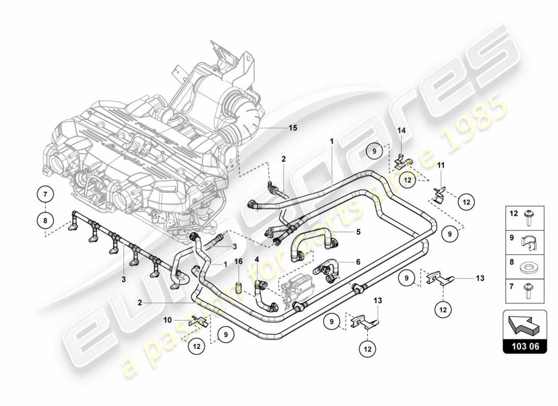 lamborghini 2012 (lp700-4 coupe)) ventilazione per copertura testa cilindro fino al vin cla00324 schema parte