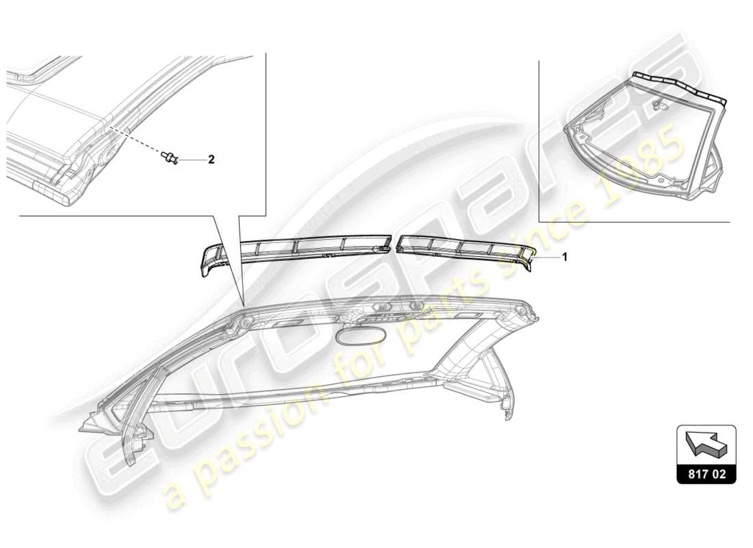 lamborghini lp700-4 roadster (2013) paravento diagramma delle parti