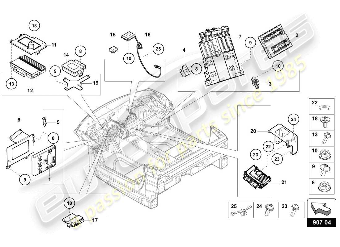 lamborghini lp720-4 coupe 50 (2014) elettriche diagramma delle parti