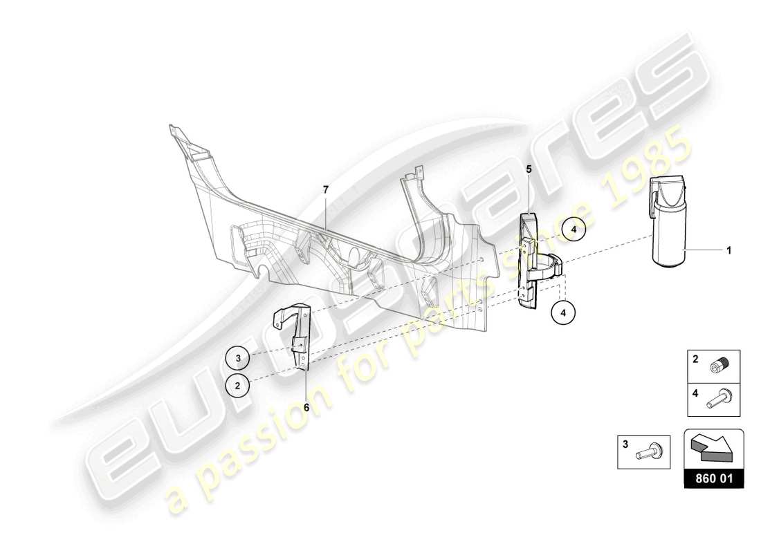 lamborghini lp750-4 sv coupe (2015) estintori diagramma delle parti