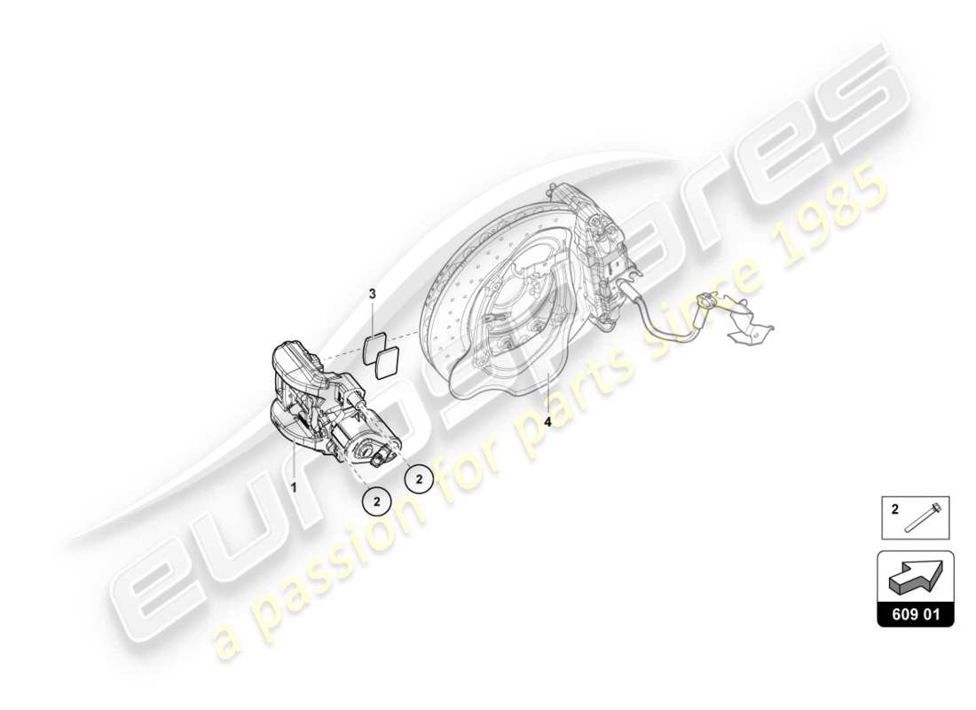 lamborghini evo spyder (2020) per freno di stazionamento diagramma delle parti