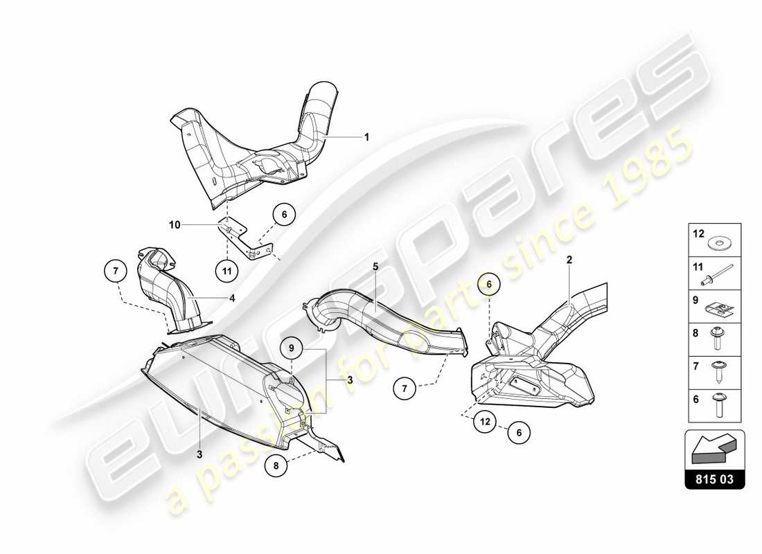 lamborghini lp700-4 coupe (2012) schema delle parti in cartone condotto dell'aria