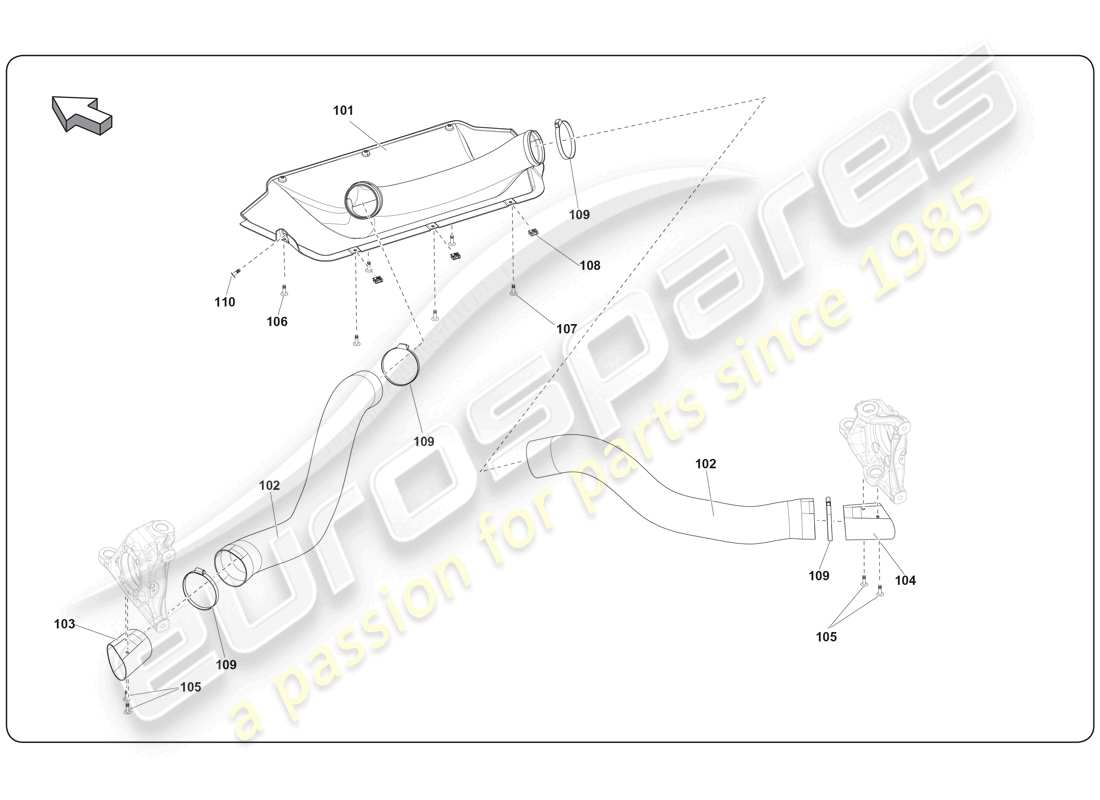 lamborghini super trofeo (2009-2014) schema delle parti raffreddamento freni gtr