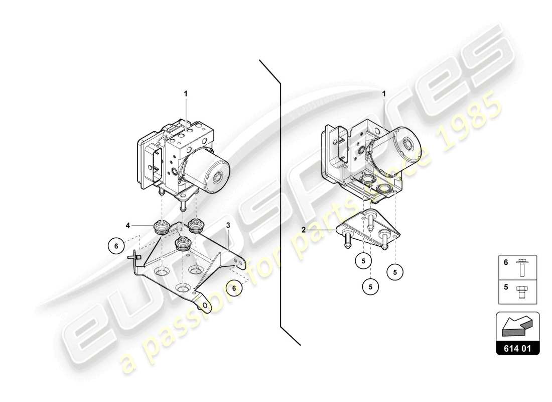 lamborghini lp770-4 svj roadster (2020) unità abs con centralina schema delle parti