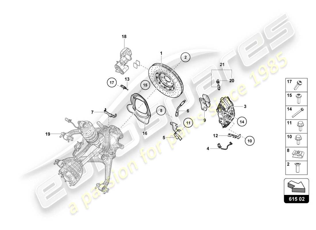 lamborghini lp610-4 coupe (2016) disco freno in ceramica diagramma delle parti