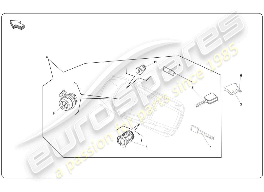 lamborghini super trofeo (2009-2014) diagramma delle parti interne