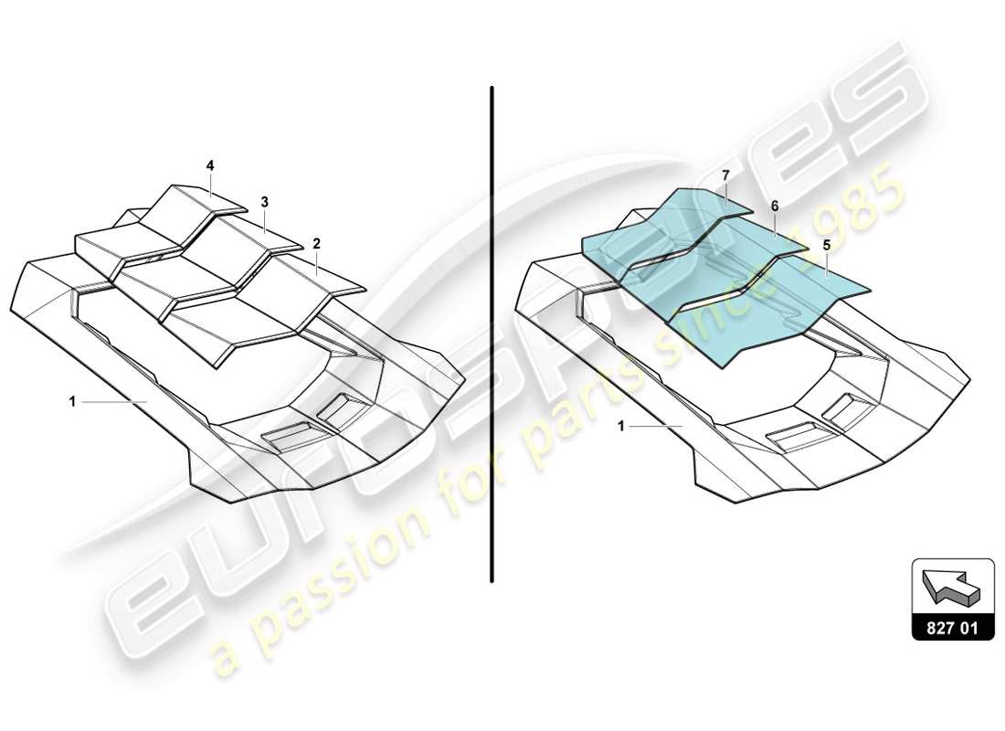 lamborghini lp720-4 coupe 50 (2014) copertura motore con isp. copertina diagramma delle parti