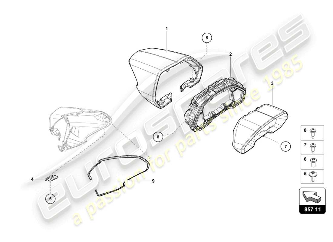 lamborghini 2018 (lp740-4 s coupe) diagramma delle parti combi