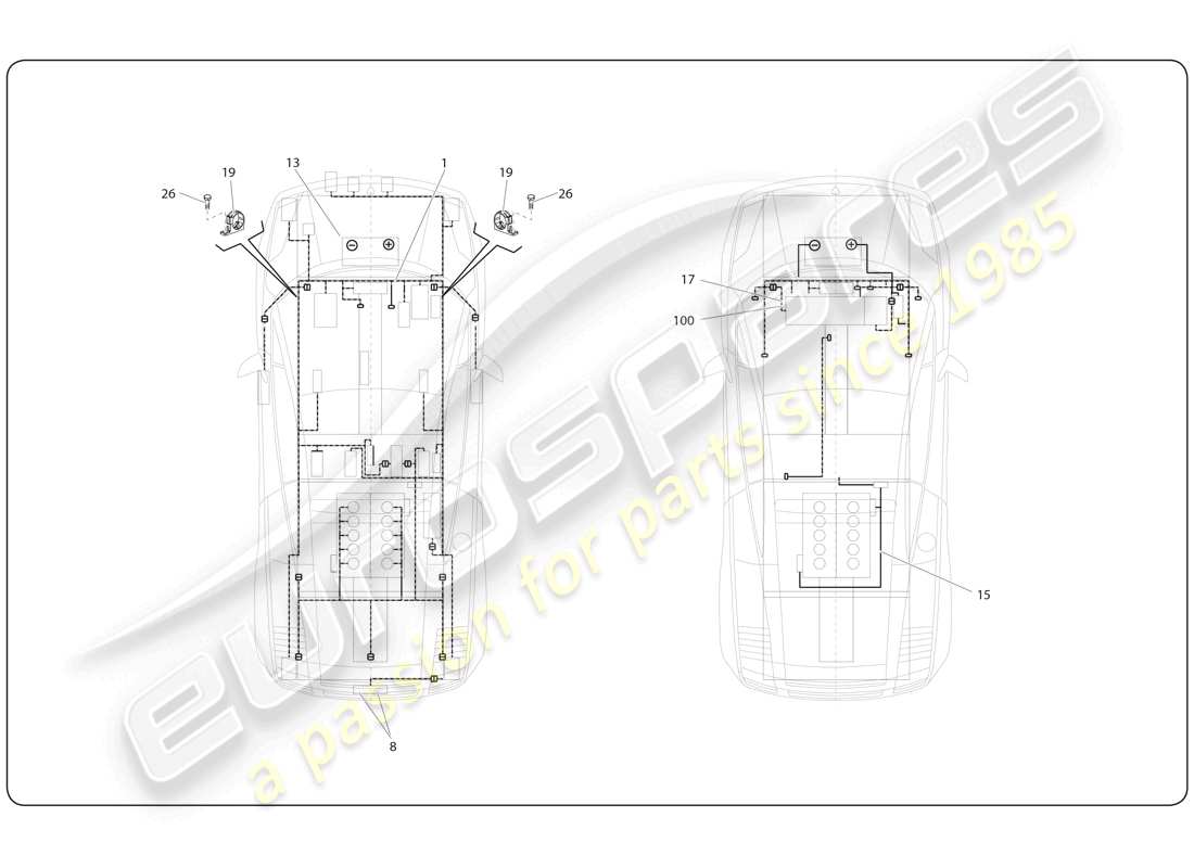 lamborghini super trofeo (2009-2014) elettriche diagramma delle parti