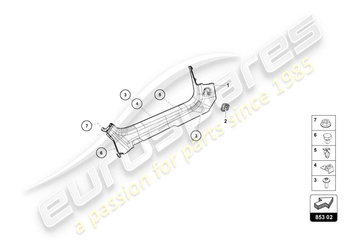 lamborghini lp610-4 spyder (2019) membro laterale diagramma delle parti