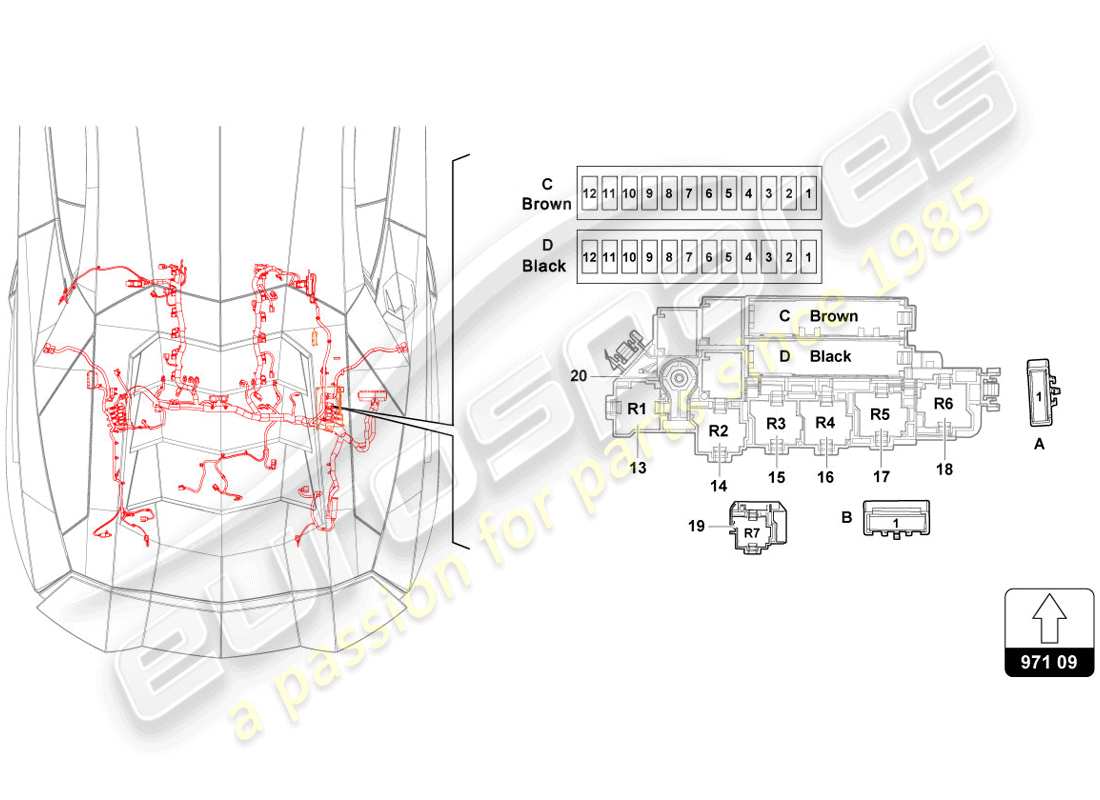 lamborghini lp720-4 coupe 50 (2014) fusibili diagramma delle parti