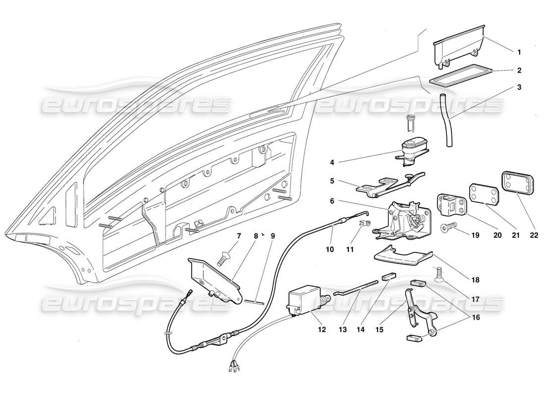 lamborghini diablo (1991) diagramma delle parti porte