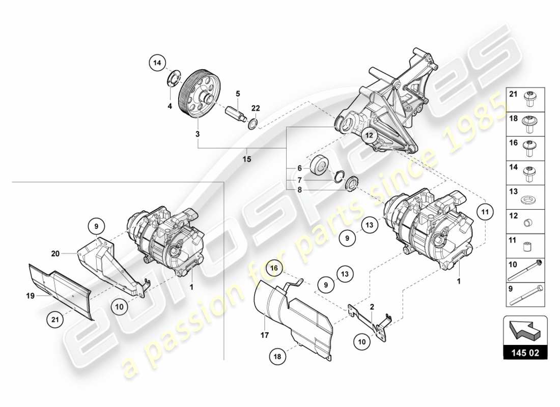 lamborghini centenario coupe (2017) compressore a/c diagramma delle parti