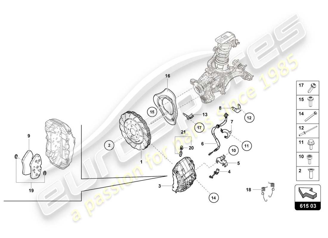 lamborghini lp580-2 coupe (2017) disco freno (ventilato) diagramma delle parti