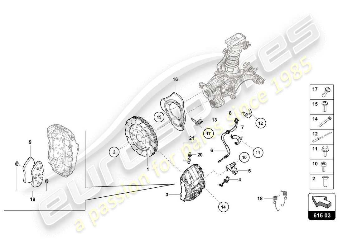 lamborghini lp580-2 coupe (2016) disco freno (ventilato) schema delle parti