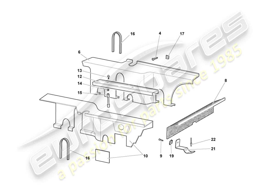 lamborghini murcielago roadster (2006) assorbitori acustici diagramma delle parti