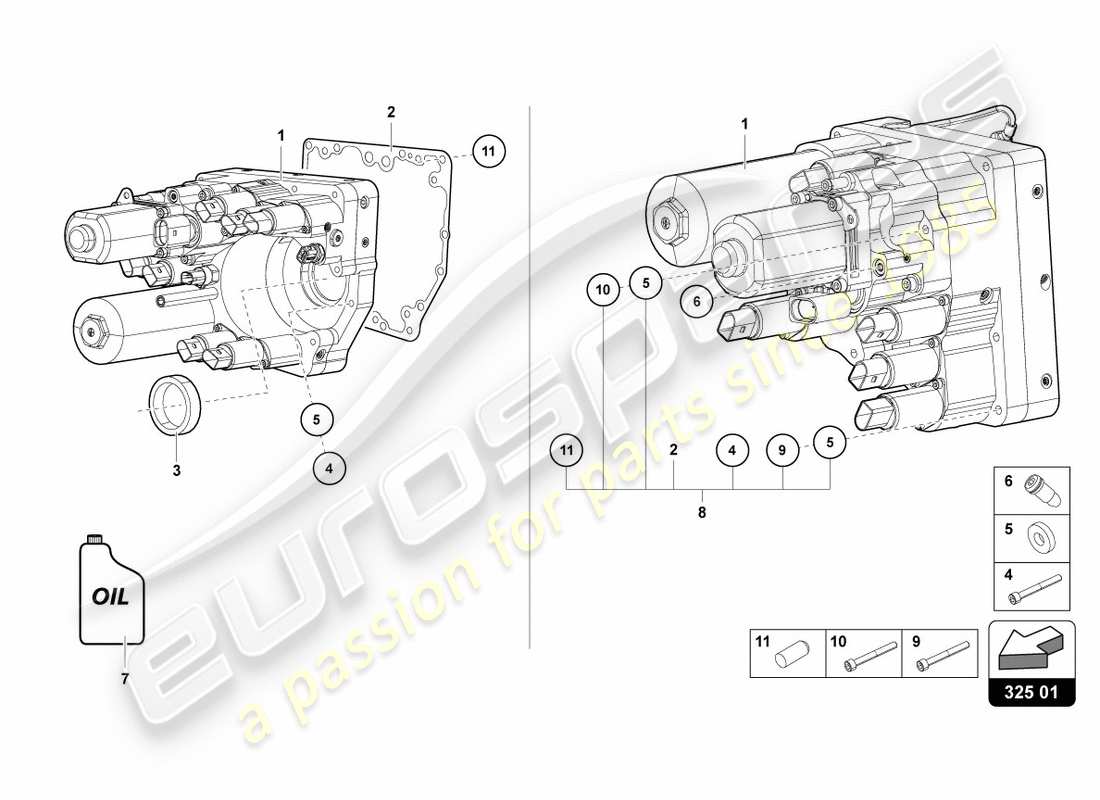 lamborghini centenario roadster (2017) unità di controllo idraulica schema delle parti