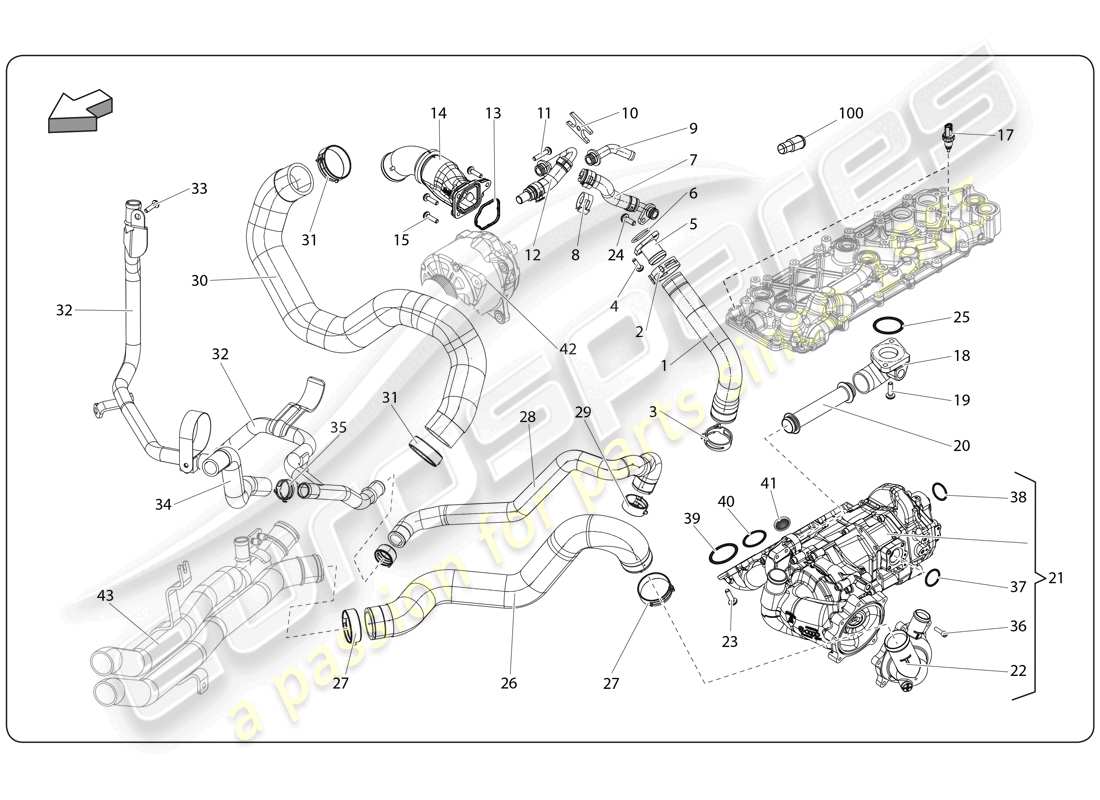 un diagramma delle parti dal catalogo delle parti lamborghini super trofeo (2009-2014)