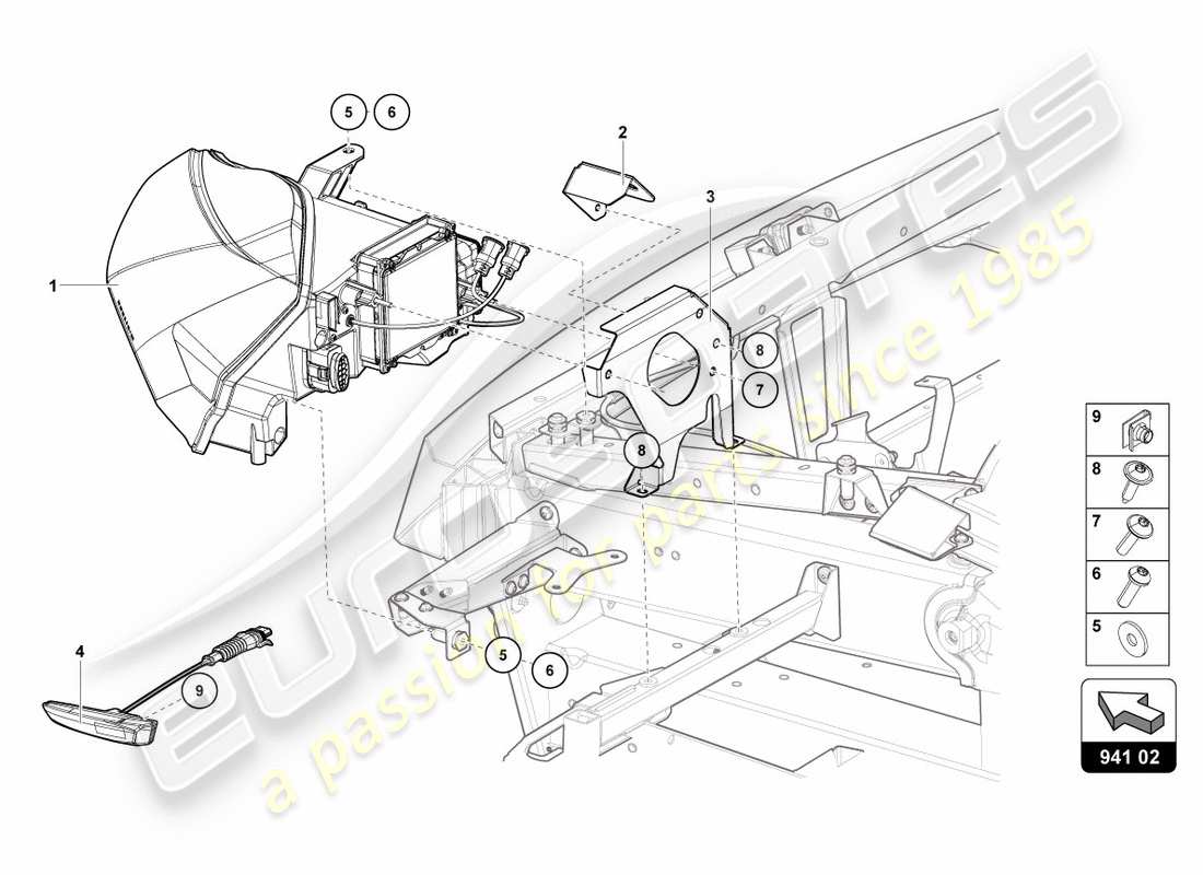 lamborghini centenario roadster (2017) fari anteriori schema delle parti