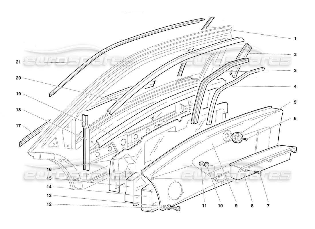 lamborghini diablo se30 (1995) diagramma delle parti porte