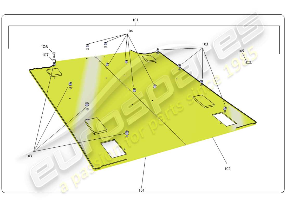 lamborghini super trofeo (2009-2014) sottopavimento diagramma delle parti