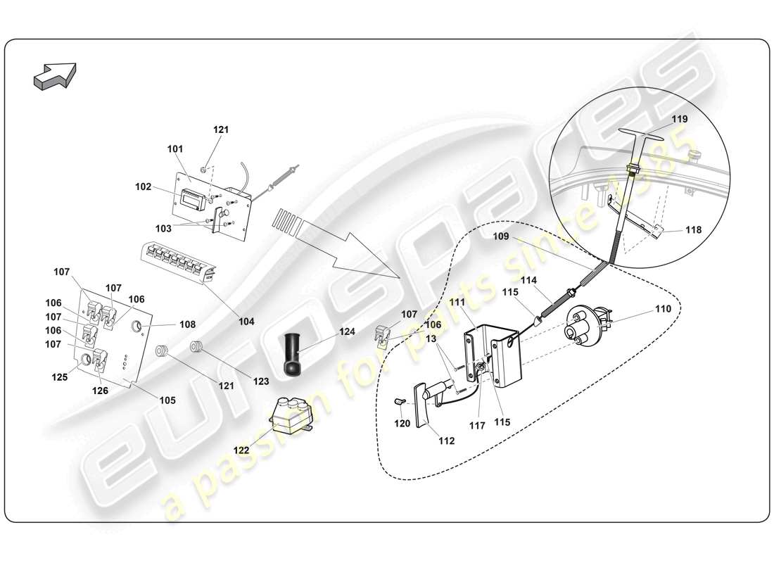 lamborghini super trofeo (2009-2014) interni in carbonio gtr diagramma delle parti
