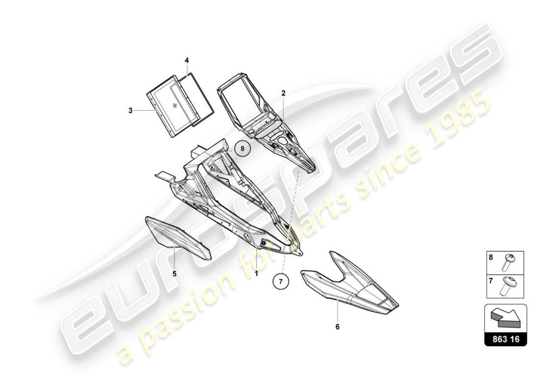 lamborghini centenario roadster (2017) schema delle parti dell'unità interruttore